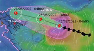 Dự báo đường đi của bão số 3.