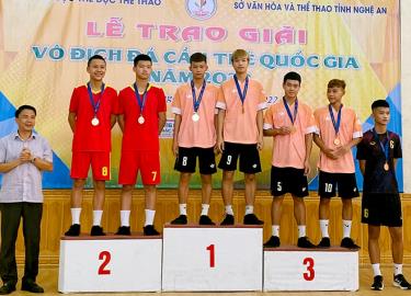 Yen Bai athletes win gold and bronze medals in men’s doubles at the national youth shuttlecock kicking championship 2022.