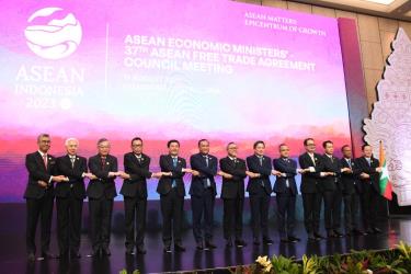 Trưởng đoàn các nước tham dự Hội nghị Bộ trưởng Kinh tế ASEAN lần thứ 55. Ảnh:asean.org