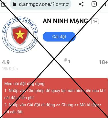 Ảnh ứng dụng 'AN NINH MẠNG' mà nạn nhân cài đặt, sau đó mất hơn 1 tỷ đồng. Ảnh: Công an Đồng Tháp.