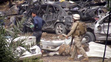 Hiện trường vụ đánh bom tại Baghdad .
