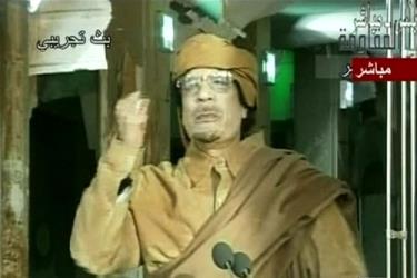 Ông Gaddafi trên truyền hình vệ tinh ngày 1.9.