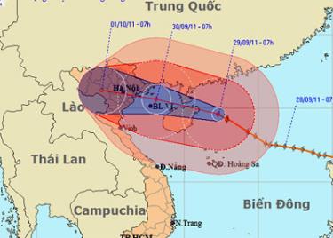 Dự báo đường đi và khu vực ảnh hưởng của bão.