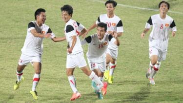 Niềm vui chiến thắng của cầu thủ U19 Việt Nam