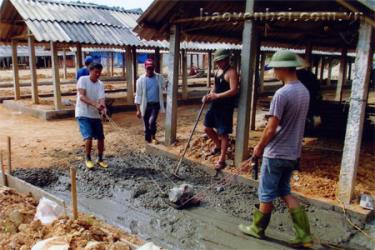 Bê tông hóa nền chợ Vũ Linh.