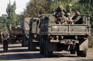 Quân đội Ukraine đươc triển khai tạ Lugansk.