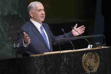 Thủ tướng Israel Benjamin Netanyahu phát biểu tại Đại hội đồng Liên hợp quốc.