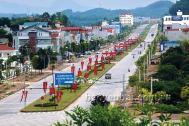 Thành phố Yên Bái trong ngày Tết Độc lập. (Ảnh: Thanh Miền)