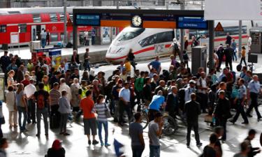 Người tị nạn ở ga tàu Munich.