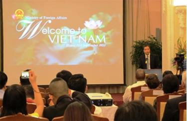 Thứ trưởng Đặng Minh Khôi phát biểu tại lễ ra mắt clip “Welcome to Viet Nam”.
