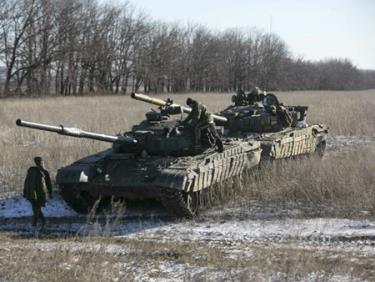 Xe tăng của phe ly khai Donetsk, miền đông Ukraine.