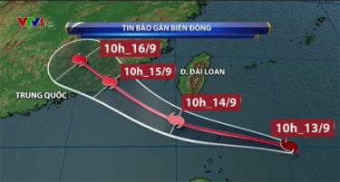 Dự báo hướng đi của siêu bão Meranti.