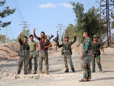 Binh sỹ Syria làm nhiệm vụ tại Aleppo, miền Bắc Syria.