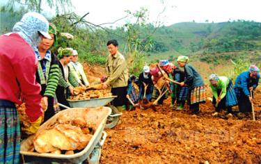 Người dân vùng cao Trạm Tấu góp sức mở đường giao thông nông thôn
(ảnh Mạnh Cường)