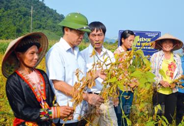 Tham quan mô hình tại thôn Giáp Luồng, xã Khai Trung.
