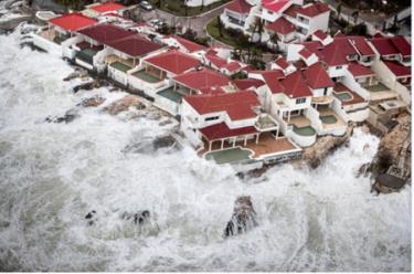 Siêu bão Irma khiến đảo St. Martin rơi vào tình trạng ngập nặng.