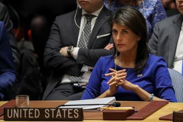 Đại sứ Mỹ tại Liên Hợp Quốc Nikki Haley.