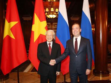 Tổng Bí thư Nguyễn Phú Trọng hội kiến với Thủ tướng Liên bang Nga D.Medvedev.