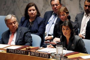 Đại sứ Mỹ tại Liên Hợp Quốc Nikki Haley.