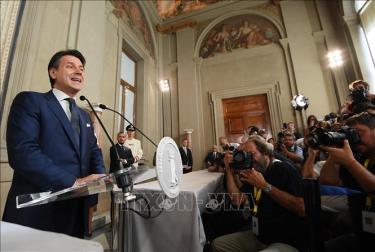 Thủ tướng Italy Giuseppe Conte trong cuộc họp báo tại Rome, ngày 29/8/2019.