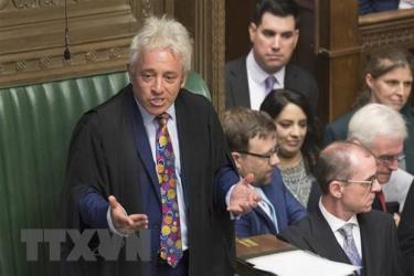 Chủ tịch Hạ viện Anh John Bercow (trái) phát biểu tại phiên họp của Hạ viện ở London ngày 9/9/2019.