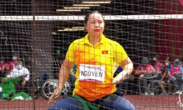 Vận động viên Nguyễn Thị Hải thi đấu tại Paralympic Tokyo 2020.