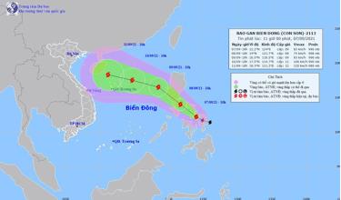 Đường đi của bão Conson lúc 10h ngày 7-9.