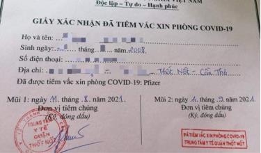 Thông tin bé 13 tuổi tiêm hai mũi vaccine phòng COVID-19 được lãnh đạo quận Thốt Nốt xác định là chính xác. Ảnh: MXH