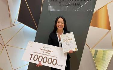 Gần đây nhất, Sương đạt giải Nhì một cuộc thi dự án sáng tạo tại diễn đàn Oil Capital 2021.