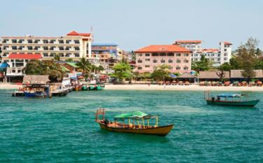 Một góc hình ảnh bờ biển tỉnh Sihanoukville, Campuchia.