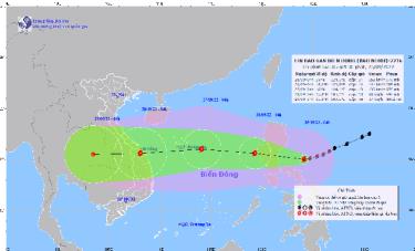 Bão Noru được dự báo di chuyển rất nhanh về các tỉnh miền Trung nước ta.