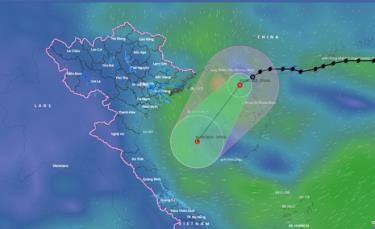 Bão Sao La có thể gây gió mạnh cấp 6 ở vịnh Bắc Bộ.