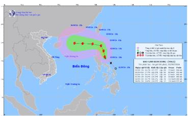 Tin bão gần Biển Đông (cơn bão Yagi).
