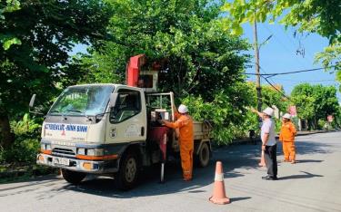 Điện lực Ninh Bình triển khai các biện pháp bảo vệ hành lang an toàn lưới điện trước cơn bão số 3