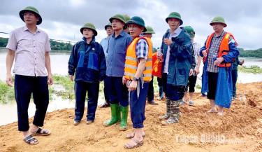 Lãnh đạo tỉnh Tuyên Quang cùng lãnh đạo huyện Sơn Dương đi kiểm tra tình hình đê sông Lô. Ảnh minh họa