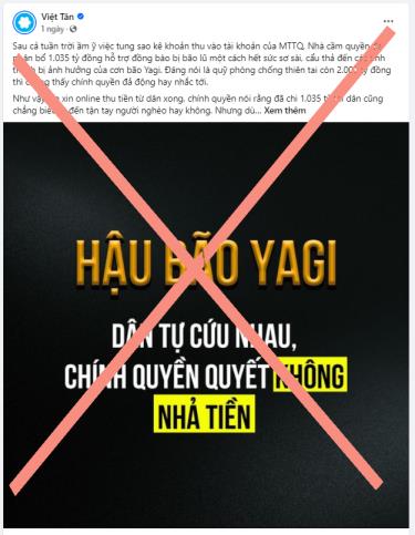 Thông tin được Tân Việt rêu rao trên internet.