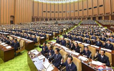 Các đại biểu tham dự kỳ họp của Hội đồng Nhân dân Tối cao (SPA - Quốc hội) Triều Tiên ở Bình Nhưỡng, ngày 7/9/2022.
