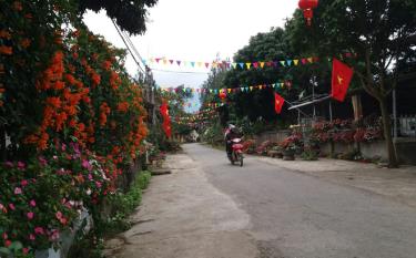 Tuyến đường hoa sáng - xanh - sạch - đẹp ở tổ dân phố 3, xã Nghĩa Lộ, thị xã Nghĩa Lộ.