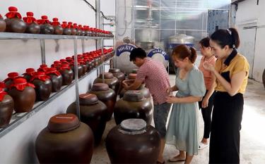 Production of alcoholic beverages is distilled at Nhat Nguyet Cooperative in Lien Son Farm town, Van Chan district.