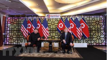 Tổng thống Mỹ Donald Trump và nhà lãnh đạo Triều Tiên Kim Jong-un tại cuộc gặp thượng đỉnh lần thứ hai.