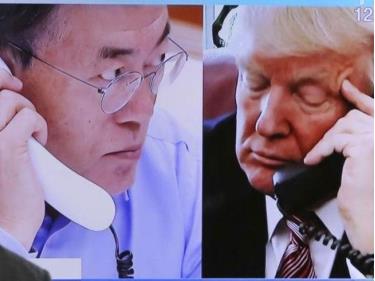 Tổng thống Mỹ Trump gọi điện cho Tổng thống Hàn Quốc Moon trước thượng đỉnh Mỹ-Triều.
