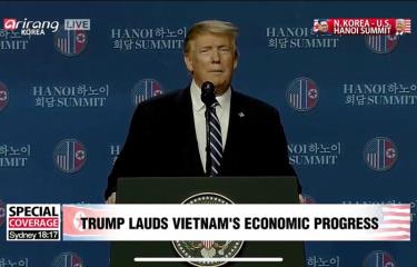 Tổng thống Hoa Kỳ Donald Trump phát biểu tại họp báo.