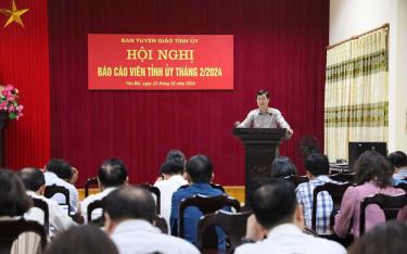 Đồng chí Nguyễn Minh Tuấn - Ủy viên Ban Thường vụ, Trưởng Ban Tuyên giáo Tỉnh ủy định hướng công tác tuyên truyền trong thời gian tới.