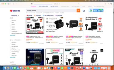 Các sản phẩm tai nghe Marshall giá siêu rẻ bán đầy trên website thương mại điện tử