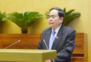 Phó Chủ tịch Thường trực Quốc hội Trần Thanh Mẫn - Trưởng Ban Tổ chức Lễ kỷ niệm 80 năm Ngày Tổng tuyển cử đầu tiên bầu Quốc hội Việt Nam phát biểu tại lễ phát động