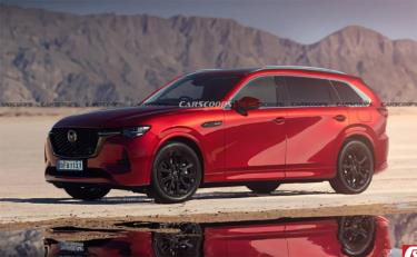 Mazda CX-80 sẽ được giới thiệu trong tháng 4. Ảnh: Carscoops.