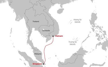 Sơ đồ tuyến cáp quang biển Vietnam - Singapore Cable System (VTS)