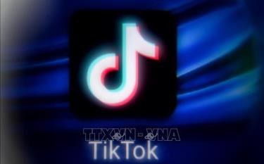 Biểu tượng của mạng xã hội TikTok trên màn hình máy tính bảng. Ảnh minh họa