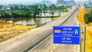 Cao tốc Mai Sơn - quốc lộ 45 chính thức được thông xe từ cuối tháng 4-2023.