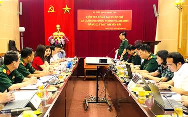Bộ Giáo dục và Đào tạo kiểm tra công tác pháp chế và giáo dục quốc phòng - an ninh tại tỉnh Yên Bái.